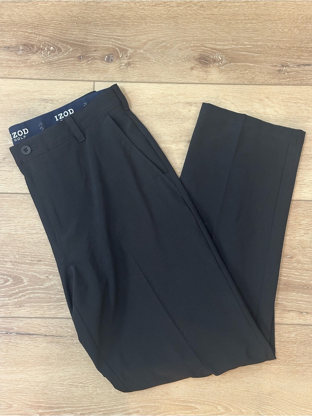 Izod Men’s Black Dress Pants - Classic Straight Leg